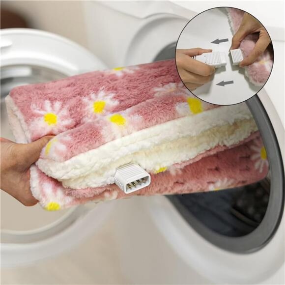 Flower heating pad for back pain relief electric soft plush 12 heat levels timer - Picture 7 of 8